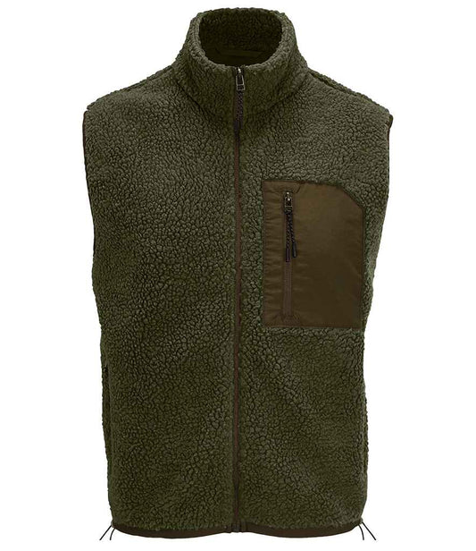 SOL'S SOL'S Unisex Fury Sherpa Bodywarmer - Army/Dark Army (04041)