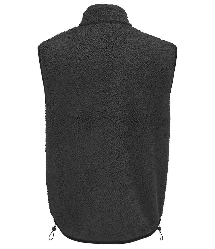 SOL'S SOL'S Unisex Fury Sherpa Bodywarmer - Carbon Grey/Black (04041)