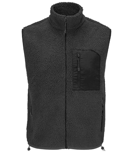 SOL'S SOL'S Unisex Fury Sherpa Bodywarmer - Carbon Grey/Black (04041)