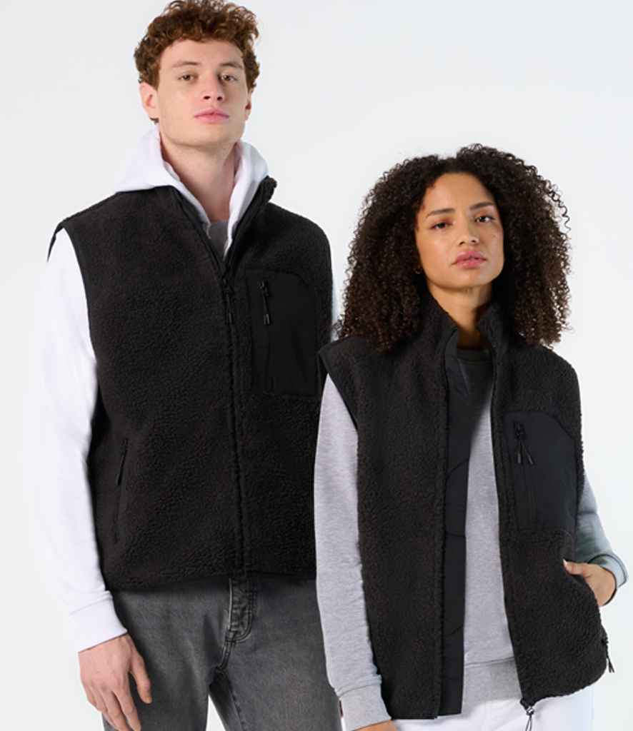 SOL'S SOL'S Unisex Fury Sherpa Bodywarmer - Carbon Grey/Black (04041)