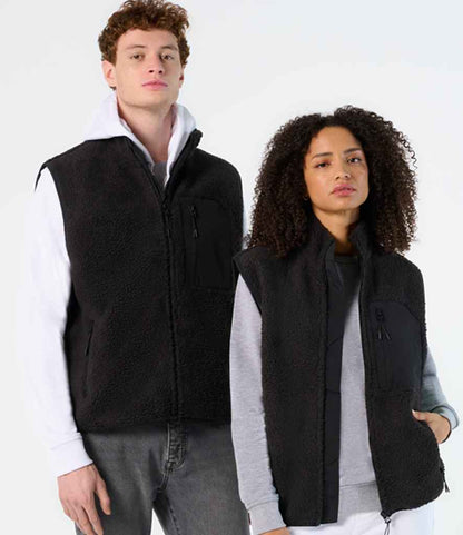 SOL'S SOL'S Unisex Fury Sherpa Bodywarmer - Carbon Grey/Black (04041)