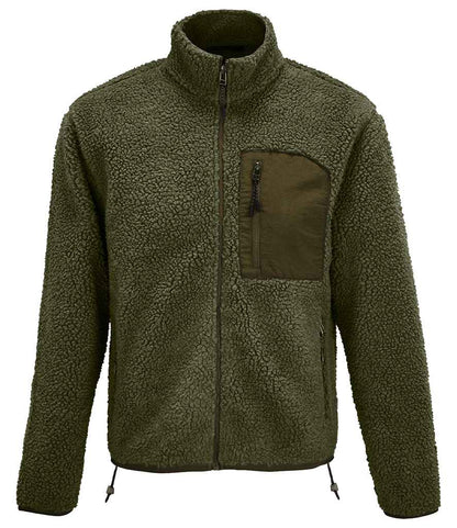 SOL'S SOL'S Unisex Fury Sherpa Jacket - Army/Dark Army (04042)