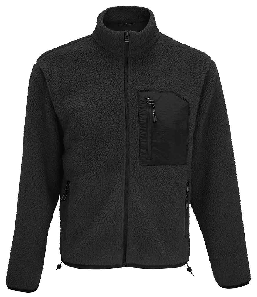 SOL'S SOL'S Unisex Fury Sherpa Jacket - Carbon Grey/Black (04042)