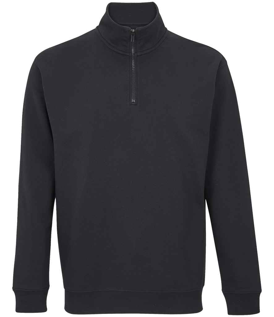 SOL'S SOL'S Unisex Conrad 1/4 Zip Sweatshirt - Black (04234)
