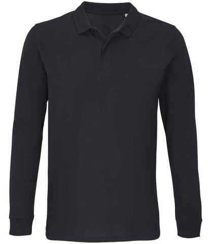 SOL'S SOL'S Unisex Planet Long Sleeve Piqué Polo Shirt - Black (04241)
