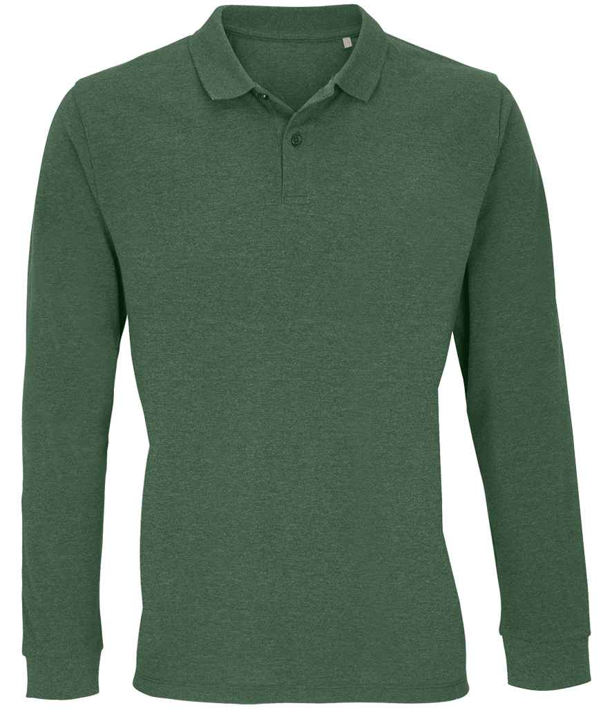 SOL'S SOL'S Unisex Planet Long Sleeve Piqué Polo Shirt - Bottle Green (04241)