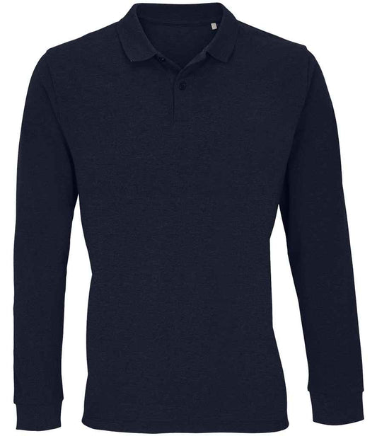 SOL'S SOL'S Unisex Planet Long Sleeve Piqué Polo Shirt - French Navy (04241)