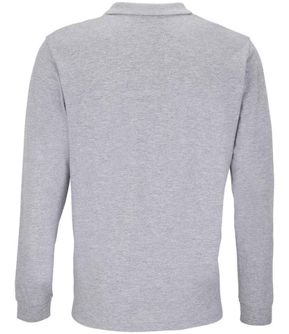 SOL'S SOL'S Unisex Planet Long Sleeve Piqué Polo Shirt - Grey Marl (04241)
