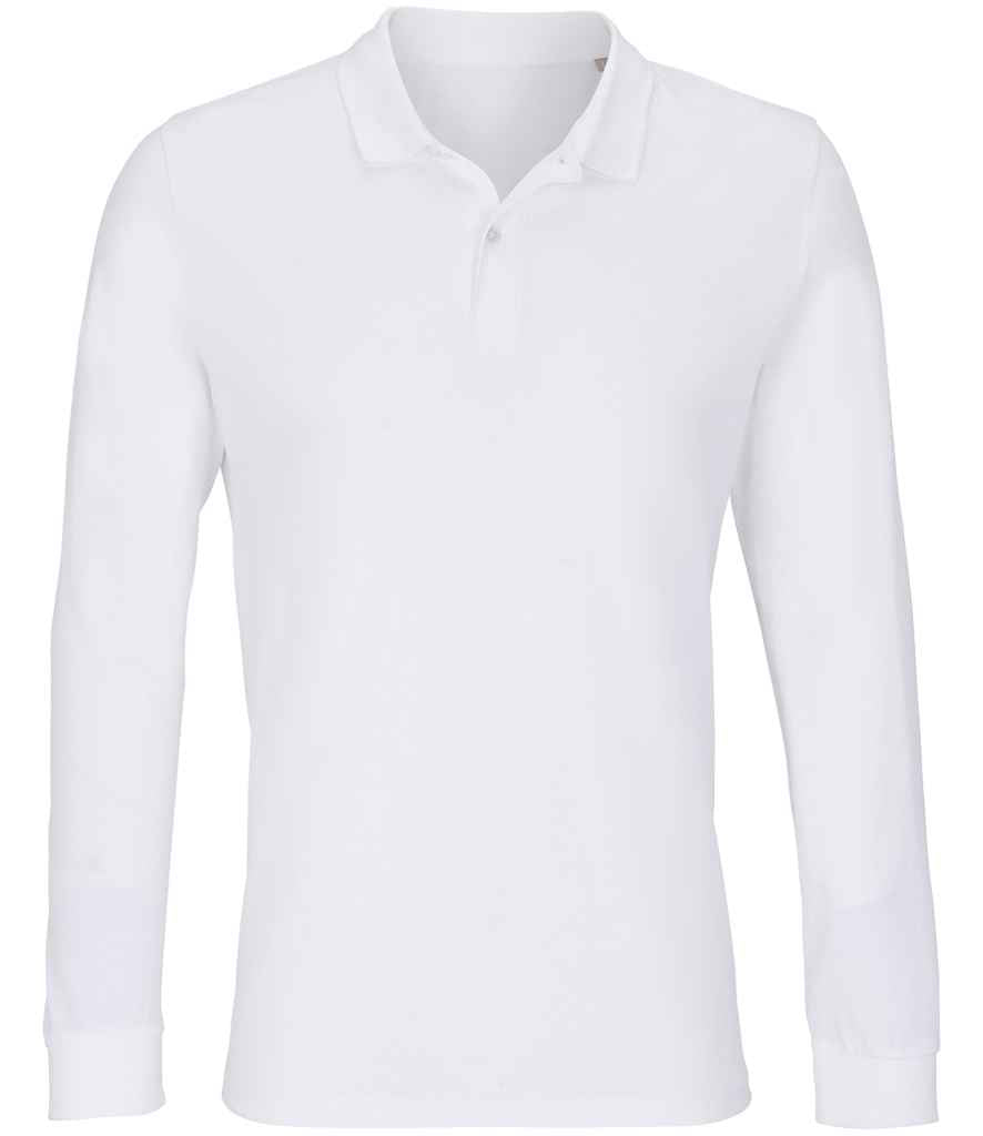 SOL'S SOL'S Unisex Planet Long Sleeve Piqué Polo Shirt - White (04241)