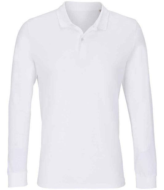 SOL'S SOL'S Unisex Planet Long Sleeve Piqué Polo Shirt - White (04241)