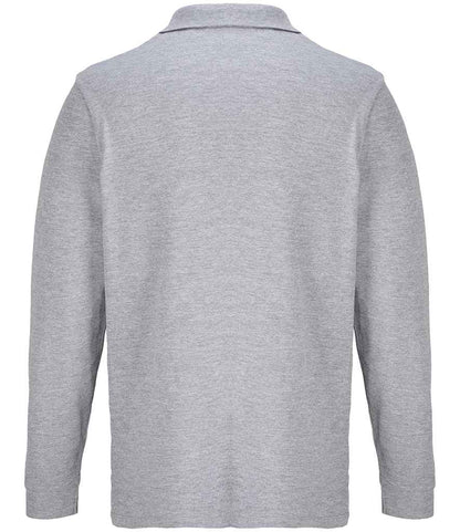 SOL'S SOL'S Unisex Pacific Long Sleeve Piqué Polo Shirt - Grey Marl (04441)