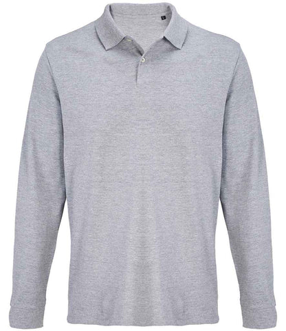 SOL'S SOL'S Unisex Pacific Long Sleeve Piqué Polo Shirt - Grey Marl (04441)