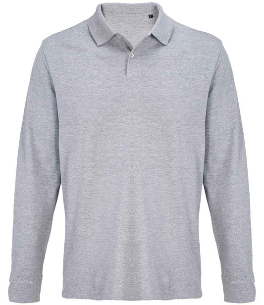 SOL'S SOL'S Unisex Pacific Long Sleeve Piqué Polo Shirt - Grey Marl (04441)