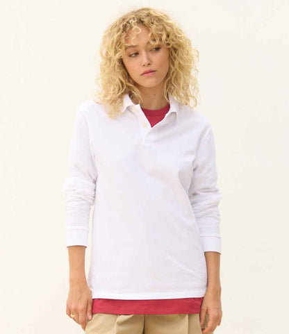 SOL'S SOL'S Unisex Pacific Long Sleeve Piqué Polo Shirt - White (04441)