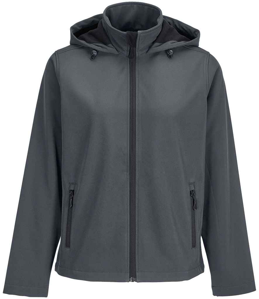 SOL'S SOL'S Ladies Race Hooded Soft Shell Jacket - Charcoal (04448)