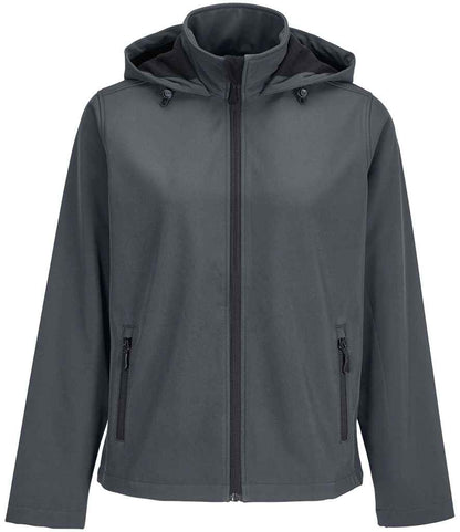 SOL'S SOL'S Ladies Race Hooded Soft Shell Jacket - Charcoal (04448)