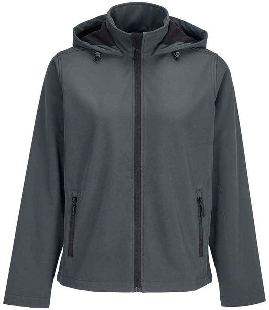 SOL'S SOL'S Ladies Race Hooded Soft Shell Jacket - Charcoal (04448)