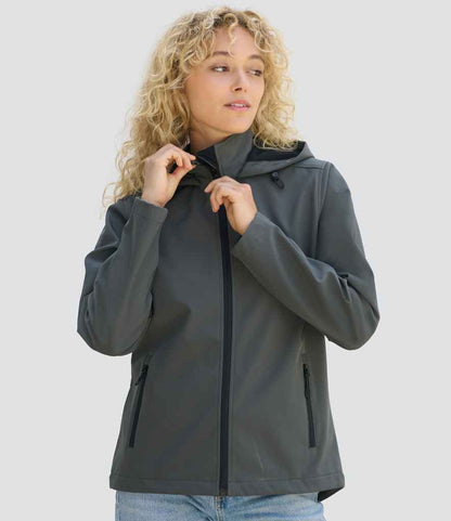 SOL'S SOL'S Ladies Race Hooded Soft Shell Jacket - Charcoal (04448)