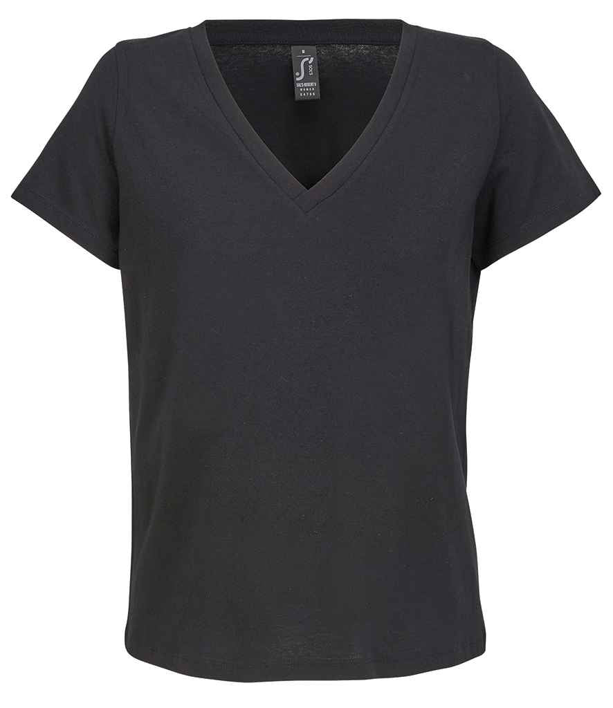 SOL'S ladies regent v neck t-shirt - deep black (04766)