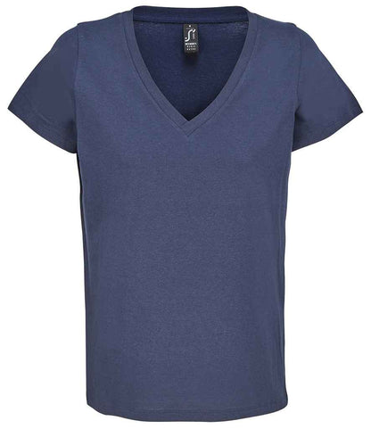 SOL'S ladies regent v neck t-shirt - french navy (04766)