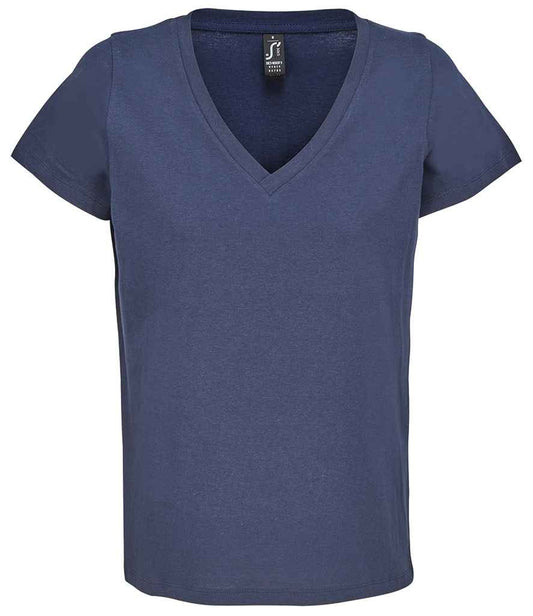 SOL'S ladies regent v neck t-shirt - french navy (04766)