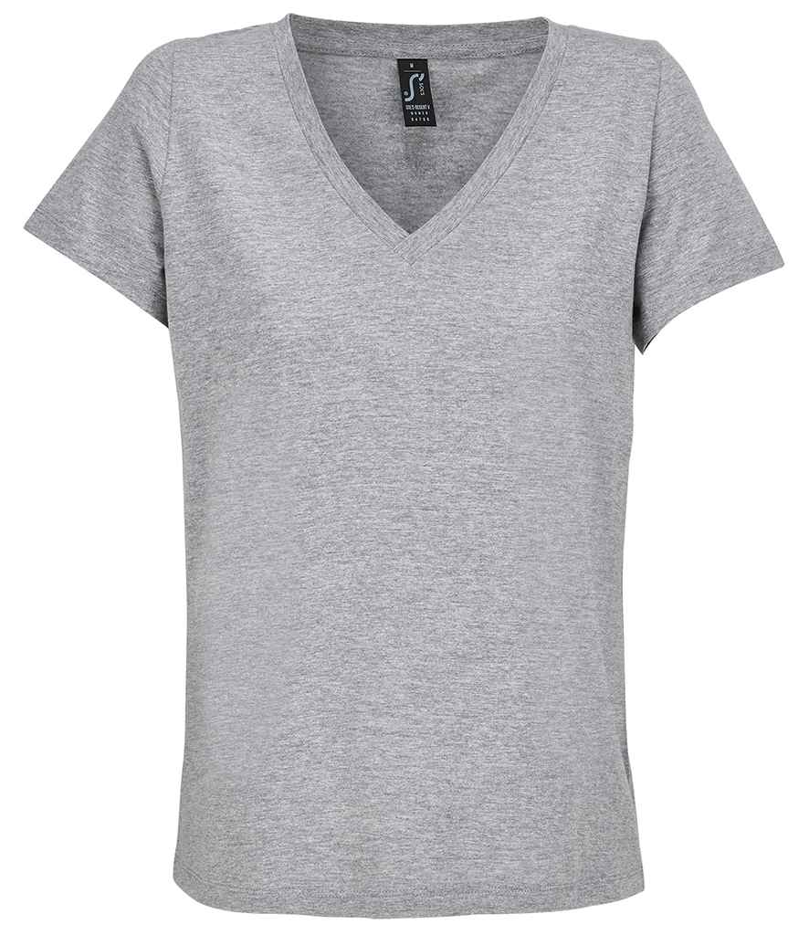 SOL'S ladies regent v neck t-shirt - grey marl (04766)