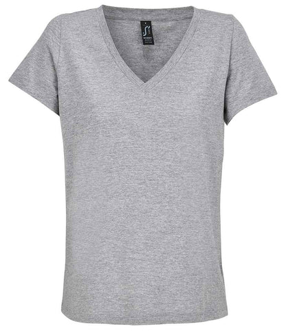SOL'S ladies regent v neck t-shirt - grey marl (04766)