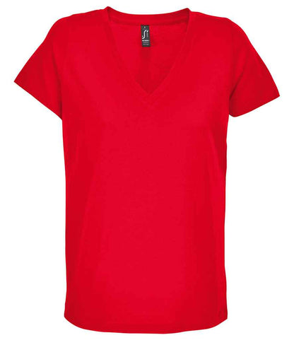 SOL'S ladies regent v neck t-shirt - red (04766)