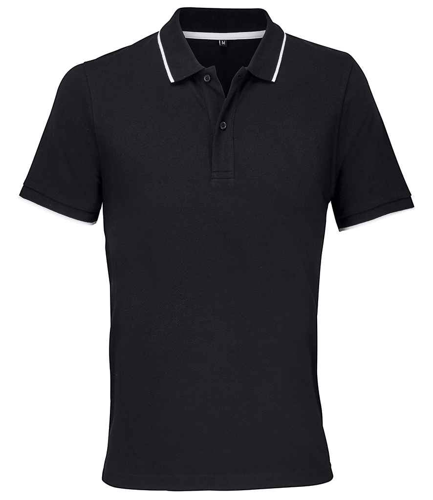 SOL'S unisex palermo polo shirt - black/white (04769)