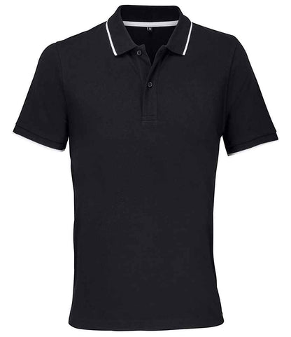 SOL'S unisex palermo polo shirt - black/white (04769)