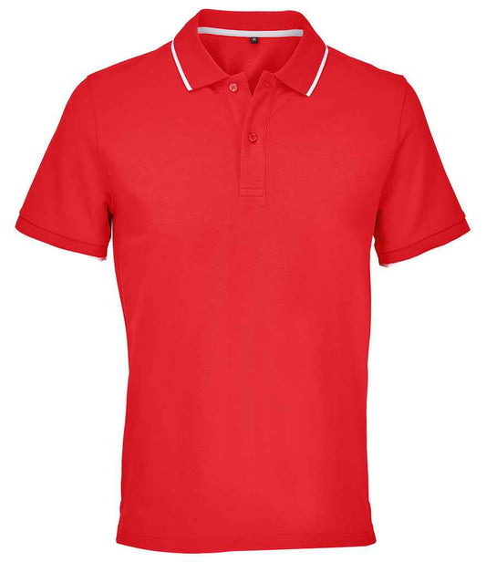 SOL'S unisex palermo polo shirt - bright red/white (04769)