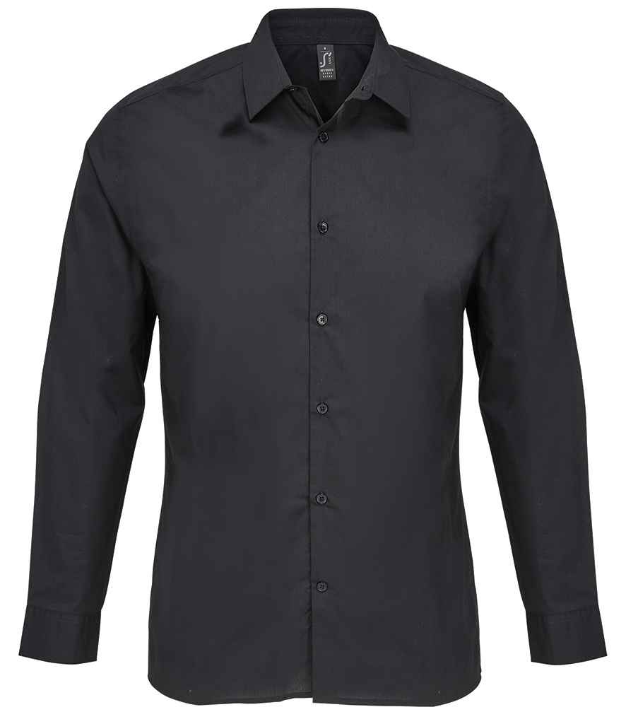 SOL'S bailey long sleeve poplin shirt - black (04770)