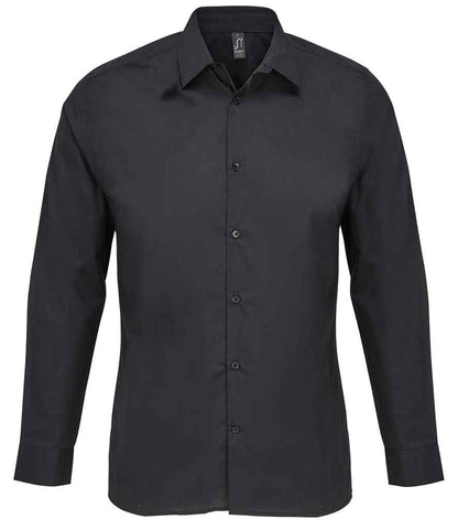 SOL'S bailey long sleeve poplin shirt - black (04770)