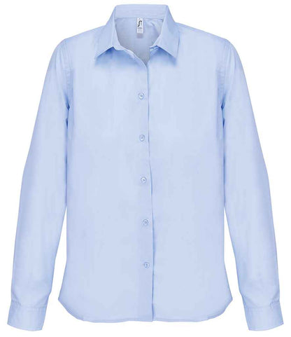 SOL'S ladies bailey long sleeve poplin shirt - sky blue (04771)