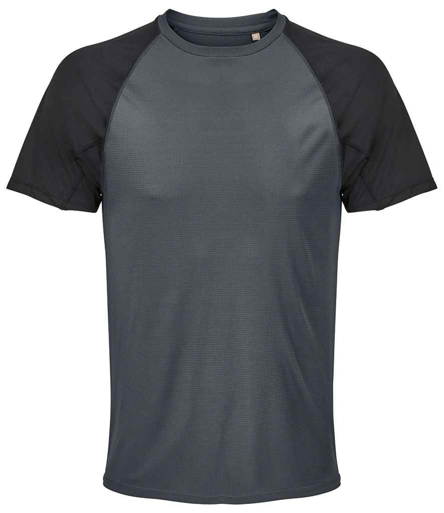 SOL'S vortex ripstop performance t-shirt - black/charcoal (04787)