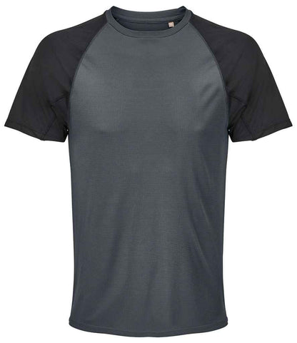 SOL'S vortex ripstop performance t-shirt - black/charcoal (04787)