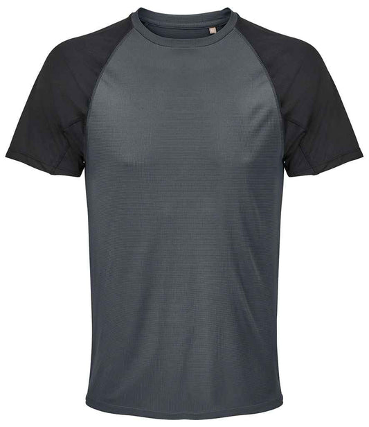 SOL'S vortex ripstop performance t-shirt - black/charcoal (04787)
