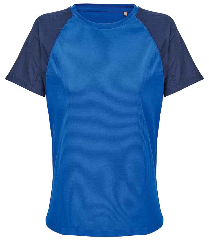 SOL'S ladies vortex ripstop performance t-shirt - french navy/royal blue (04788)