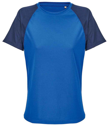SOL'S ladies vortex ripstop performance t-shirt - french navy/royal blue (04788)