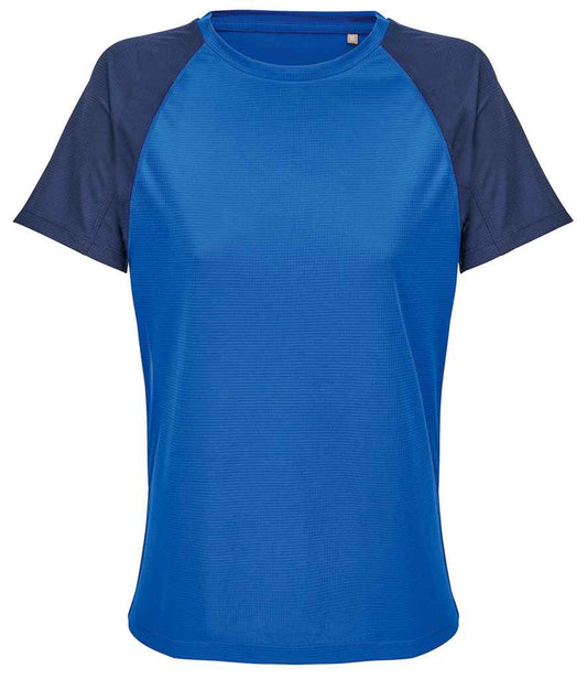 SOL'S ladies vortex ripstop performance t-shirt - french navy/royal blue (04788)