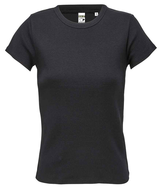 SOL'S ladies sara t-shirt - deep black (04814)