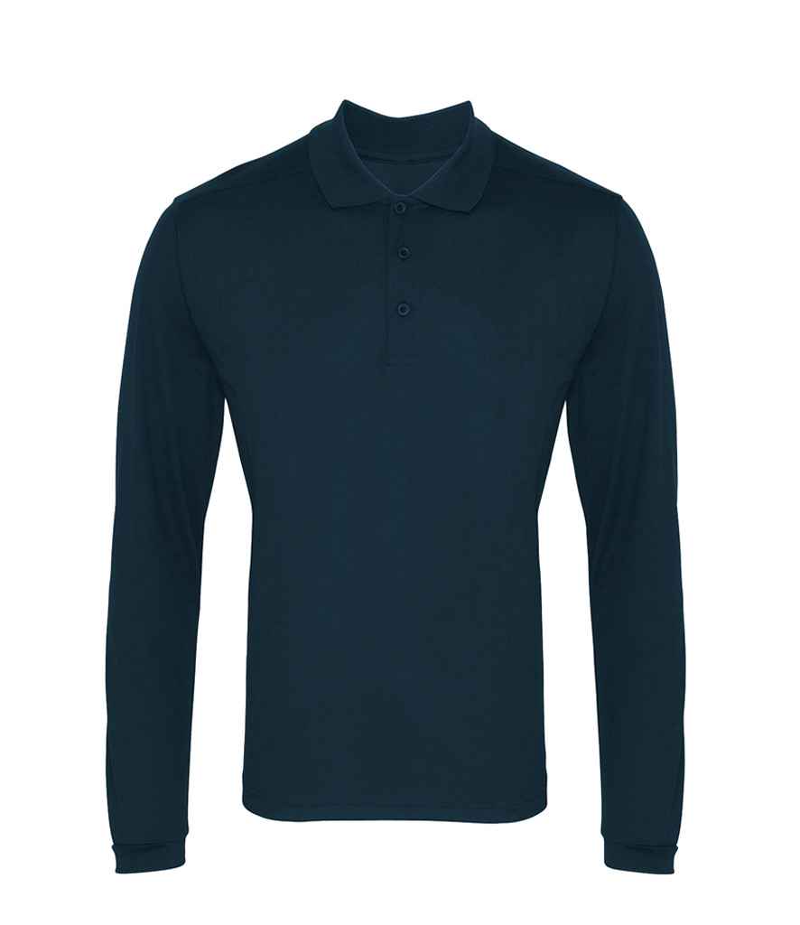 Premier Long Sleeve Coolchecker® Piqué Polo Shirt - FRONT