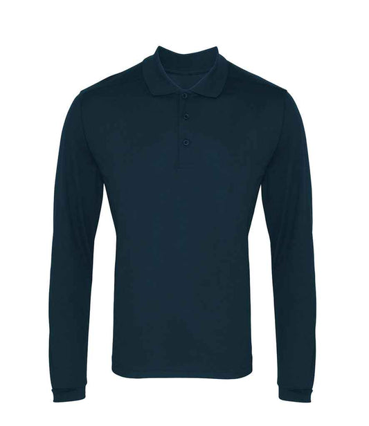 Premier Long Sleeve Coolchecker® Piqué Polo Shirt - FRONT