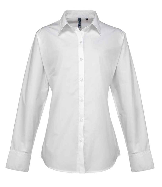 Premier Ladies Supreme Long Sleeve Poplin Shirt - FRONT