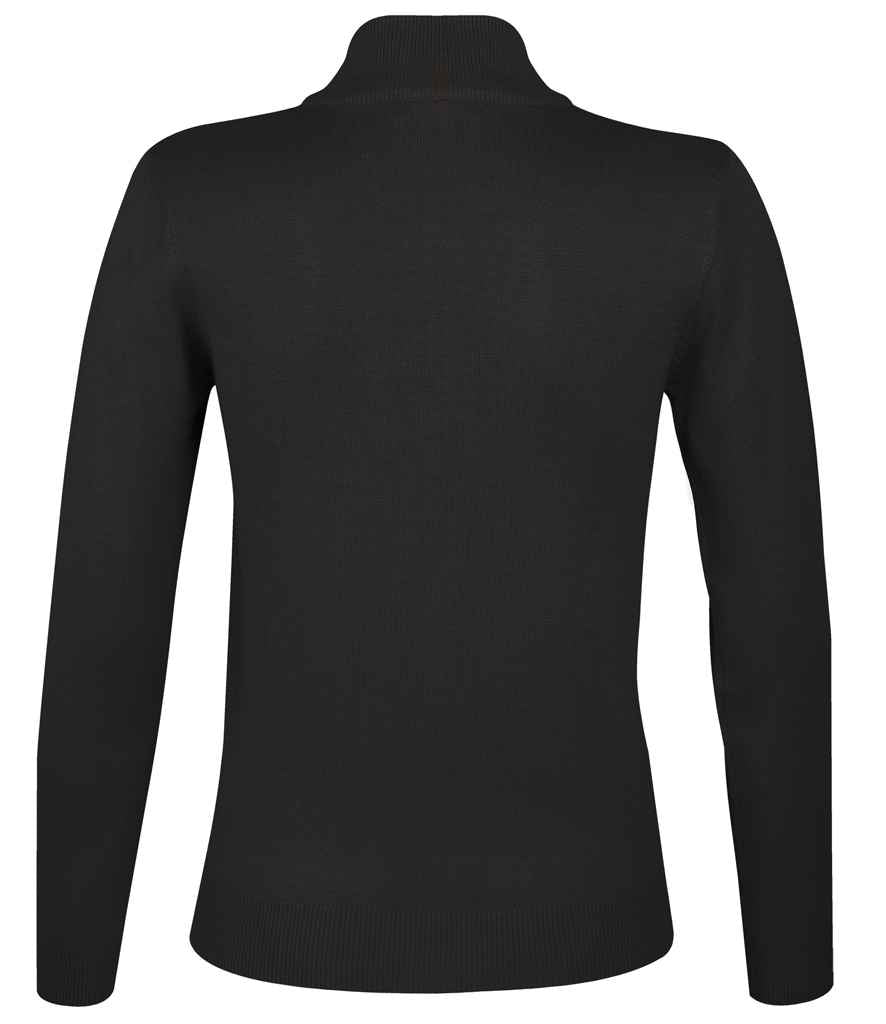 SOL'S SOL'S Ladies Gordon Full Zip Cotton Acrylic Cardigan - Black (10550)