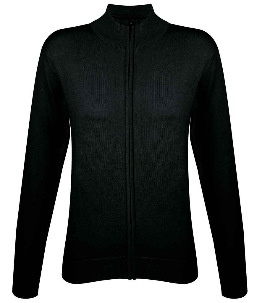 SOL'S SOL'S Ladies Gordon Full Zip Cotton Acrylic Cardigan - Black (10550)