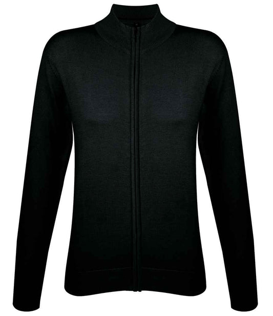 SOL'S SOL'S Ladies Gordon Full Zip Cotton Acrylic Cardigan - Black (10550)