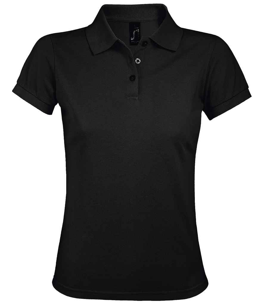 SOL'S SOL'S Ladies Prime Poly/Cotton Piqué Polo Shirt - Black (10573)
