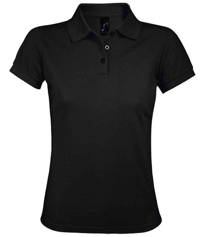SOL'S SOL'S Ladies Prime Poly/Cotton Piqué Polo Shirt - Black (10573)