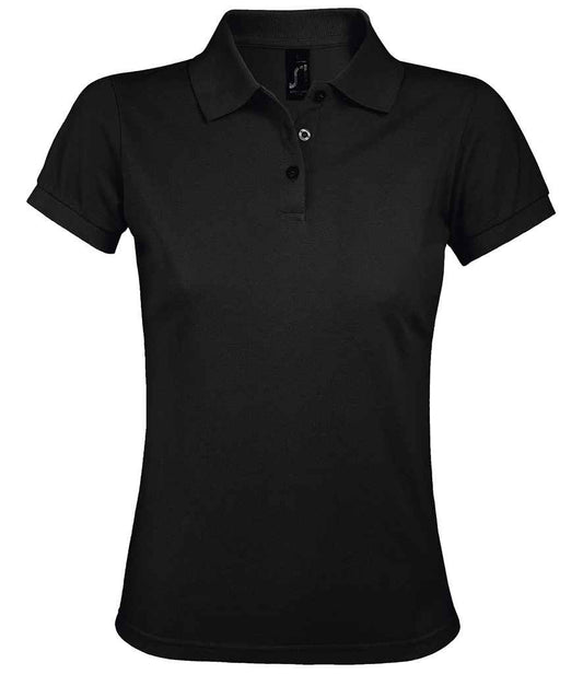 SOL'S SOL'S Ladies Prime Poly/Cotton Piqué Polo Shirt - Black (10573)
